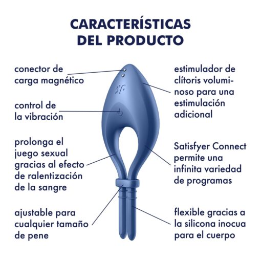 ANEL VIBRATÓRIO BULLSEYE COM APP SATISFYER AZUL - Image 7