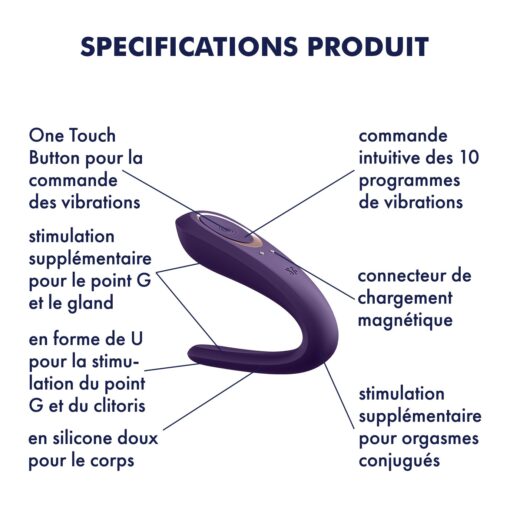 VIBRADOR PARA CASAL DOUBLE CLASSIC COM CARREGADOR USB - Image 11