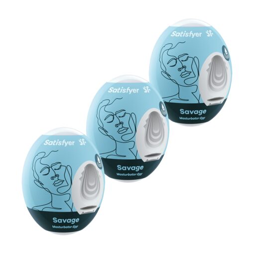 PACK DE 3 MASTURBADOR MASTURBATOR EGG SAVAGE SATISFYER - Image 2
