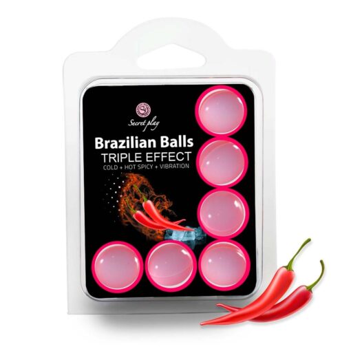 BOLAS LUBRIFICANTES BRAZILIAN BALLS EFEITO TRIPLO 6 X 4GR - Image 2