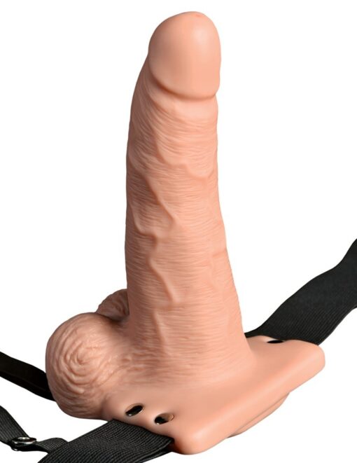 ARNÊS COM DILDO OCO RECARREGÁVEL 6 HOLLOW RECHARGEABLE STRAP-ON COM COMANDO FETISH FANTASY SERIES - Image 2