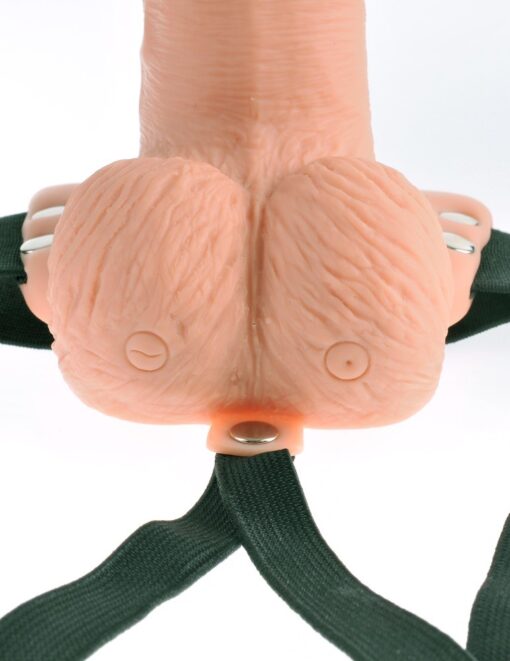 ARNÊS COM DILDO OCO RECARREGÁVEL 6 HOLLOW RECHARGEABLE STRAP-ON COM COMANDO FETISH FANTASY SERIES - Image 5