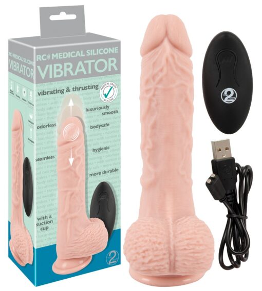 VIBRADOR REALISTA COM FUNÇÃO VAI-VEM E COMANDO SEM FIOS MEDICAL SILICONE RC VIBRATOR YOU2TOYS - Image 2