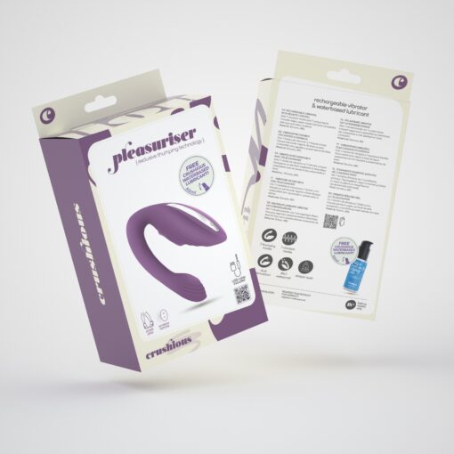 VIBRADOR RECARREGÁVEL COM COMANDO PLEASURISER E OFERTA DE LUBRIFICANTE À BASE DE ÁGUA CRUSHIOUS - Image 12