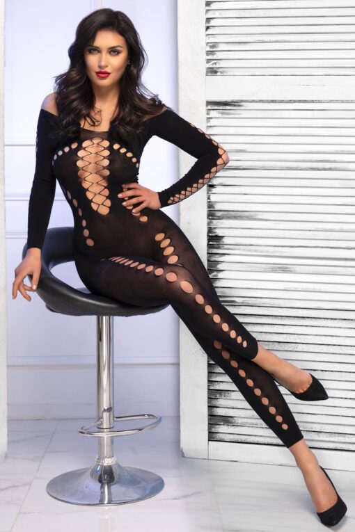 CATSUIT CR-4646 PRETO CHILIROSE - Image 5