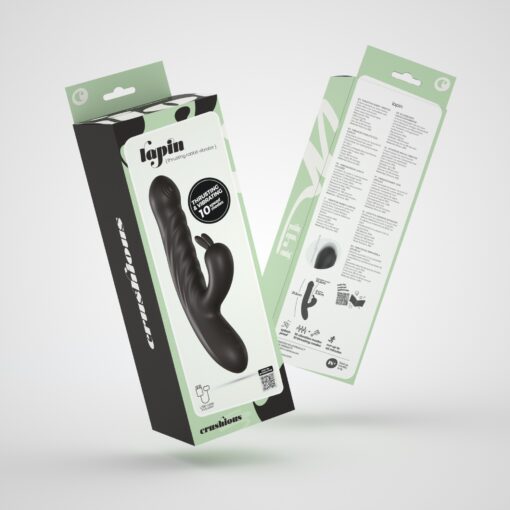 LAPIN VIBRADOR RECARREGÁVEL RABBIT COM IMPULSO PRETO CRUSHIOUS - Image 9