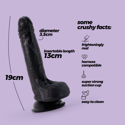 DILDO DE SILICONE LÍQUIDO INVIKTUS 7 CRUSHIOUS PRETO - Image 8