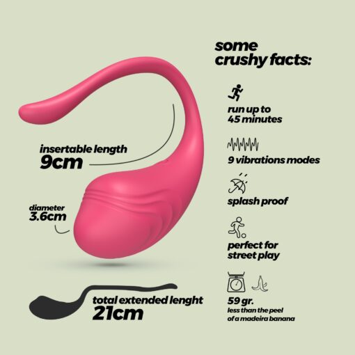 OVO VIBRATÓRIO RECARREGÁVEL COM COMANDO TAMAGO CRUSHIOUS ROSA - Image 9