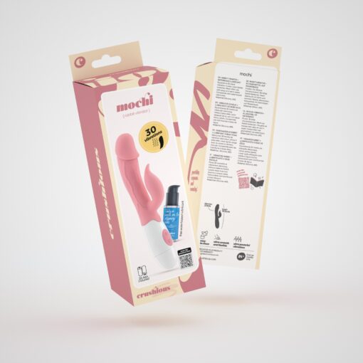 VIBRADOR COM ESTIMULADOR DE CLITÓRIS MOCHI ROSA E LUBRIFICANTE À BASE DE ÁGUA INCLUÍDO CRUSHIOUS - Image 11