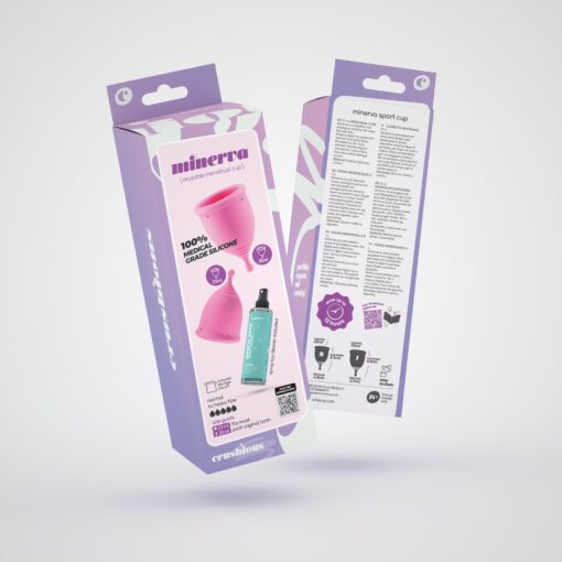 COPOS MENSTRUAIS MINERVA S + L COM BOLSA E LIMPADOR DE BRINQUEDOS 150 ML CRUSHIOUS - Image 14