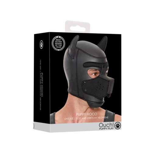 CAPUZ PUPPY HOOD EM NEOPRENE PRETO OUCH! - Image 2