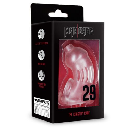 JAULA MODEL 29 TPE CHASTITY TRANSPARENTE MANCAGE - Image 2