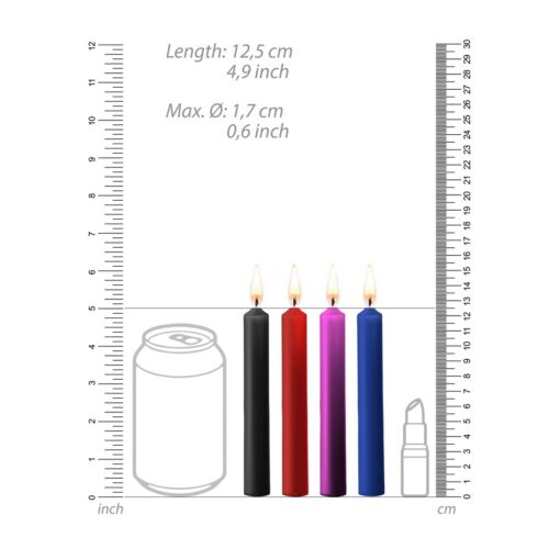 CONJUNTO DE 4 VELAS COM MIX DE CORES TEASING WAX CANDLES OUCH! - Image 4